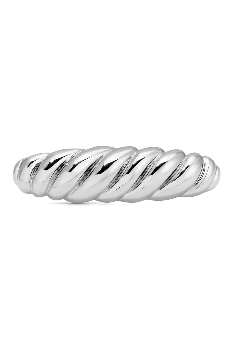 Twisted Oblong Hair Barrette, Main, color, SILVER