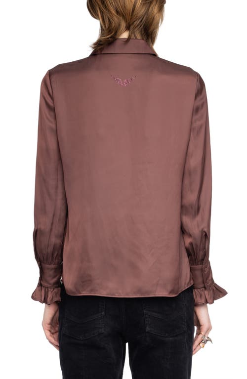Zadig & Voltaire Thely Satin Blouse In Brown