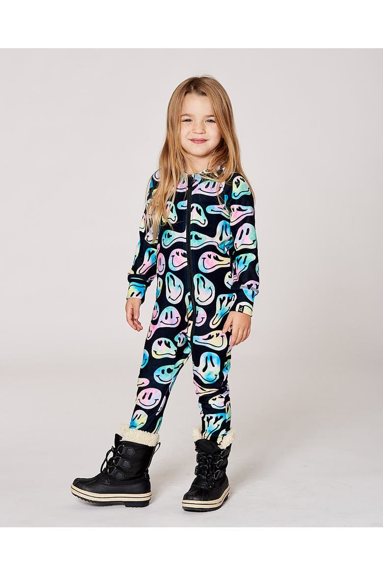 One-Piece Thermal Underwear, Alternate, color, Smiley Face Girl