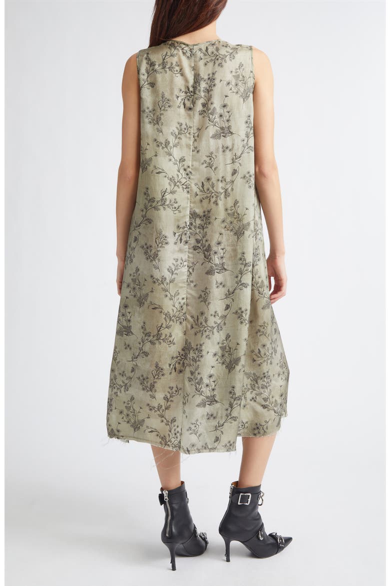 Sleeveless Floral Midi Dress, Alternate, color, GREEN FLORAL