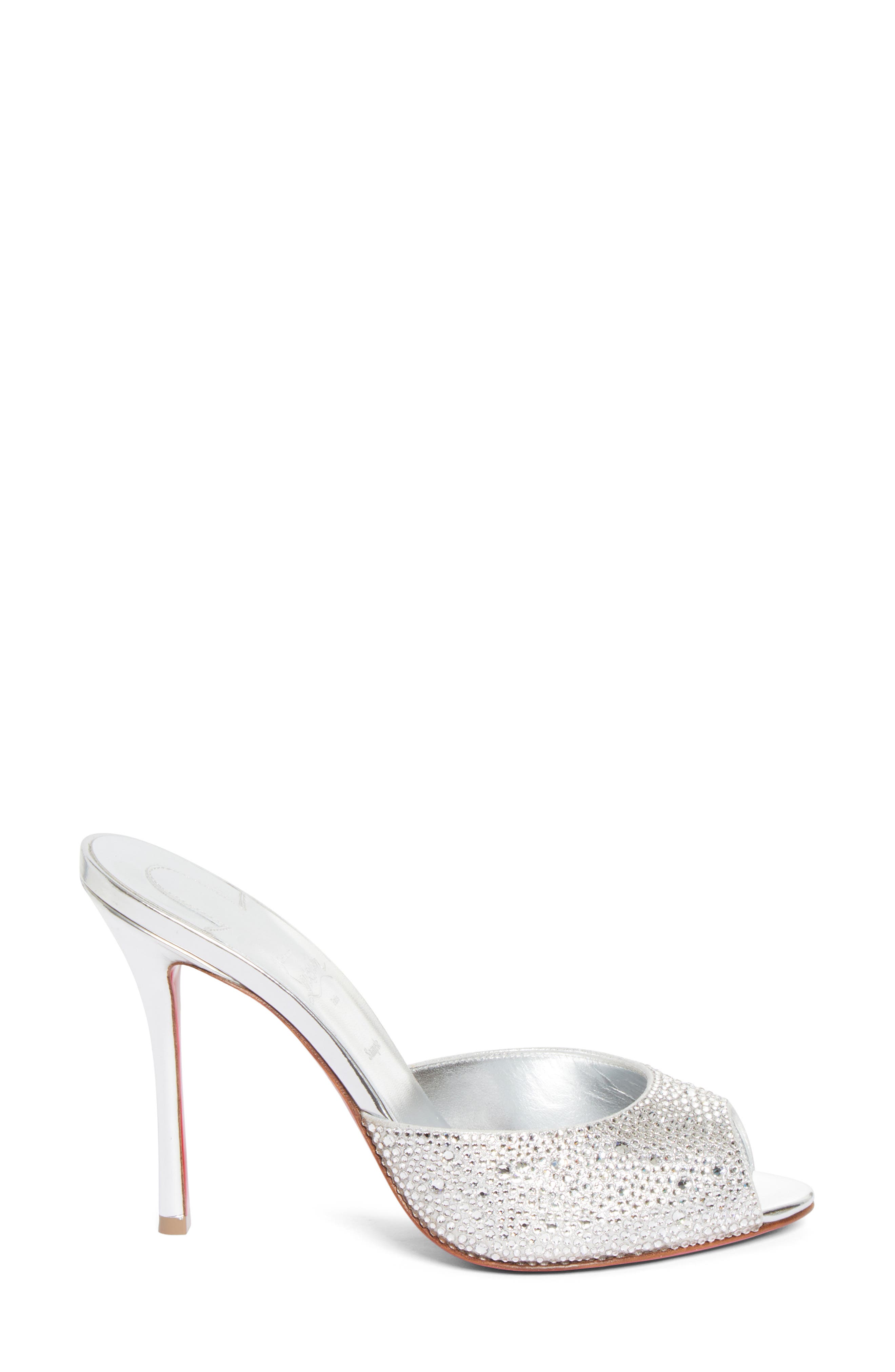 Me Dolly Crystal Embellished Slide, Alternate, color, SILVER/ SILVER