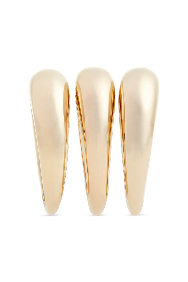 Set of 3 Fanned Stacking Rings, Alternate, color, GOLD