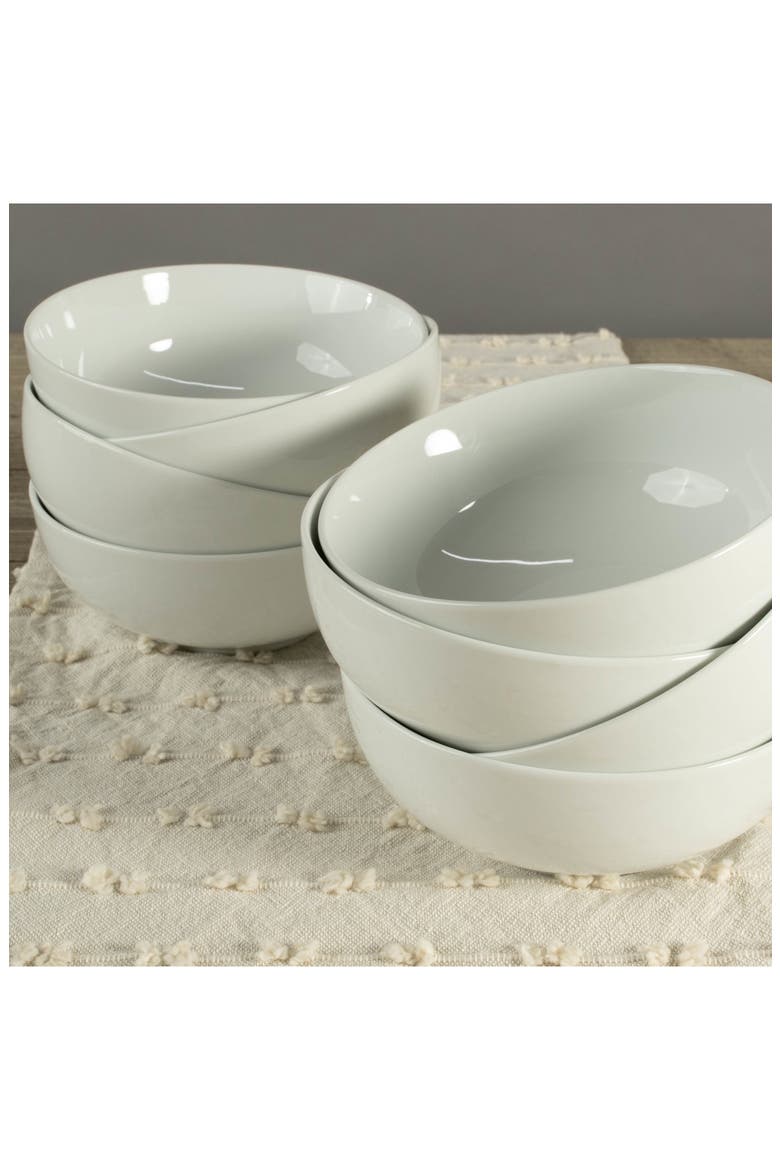 Set of 8 Chowder Bowls, Alternate, color, WHITE