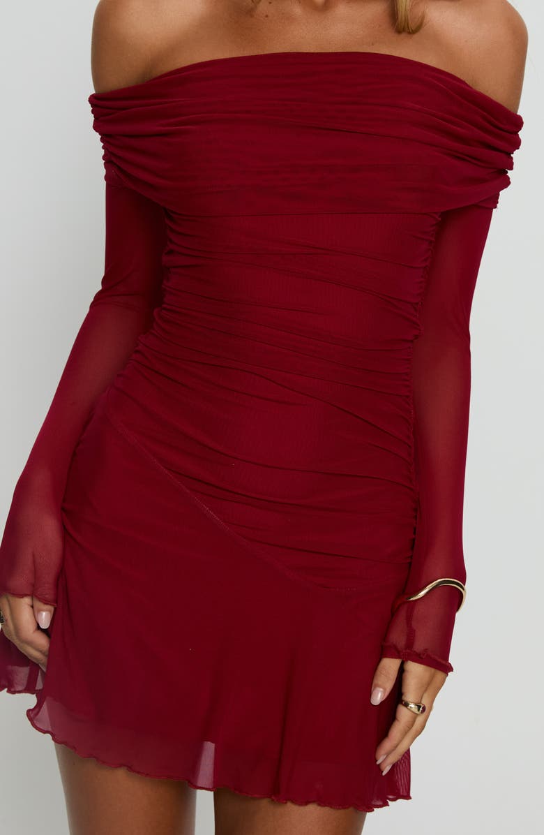 Princess Polly Koki Long Sleeve Off the Shoulder Minidress, Alternate, color, 