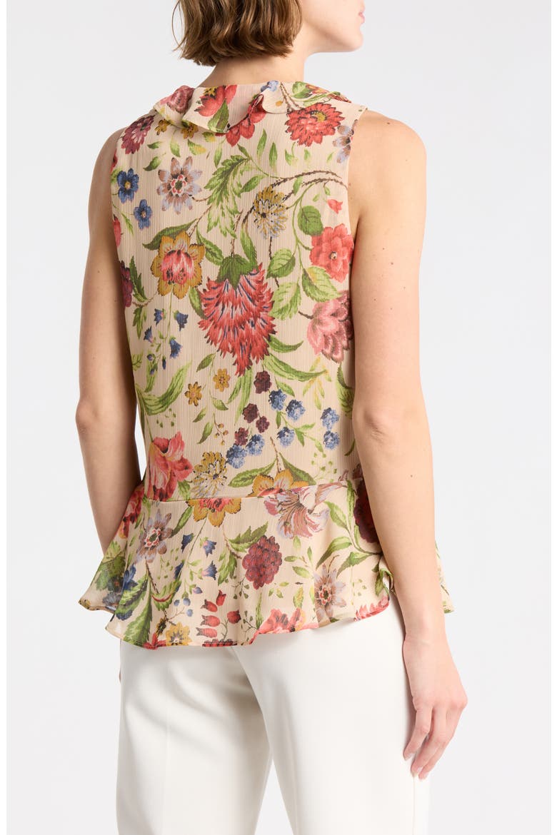 Ruffle Sleeveless Top, Alternate, color, TAN MULTI