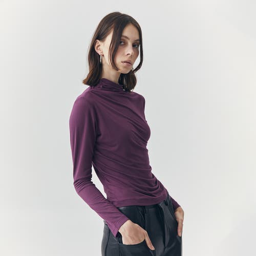 Ats Mira Long Sleeve Top In Purple