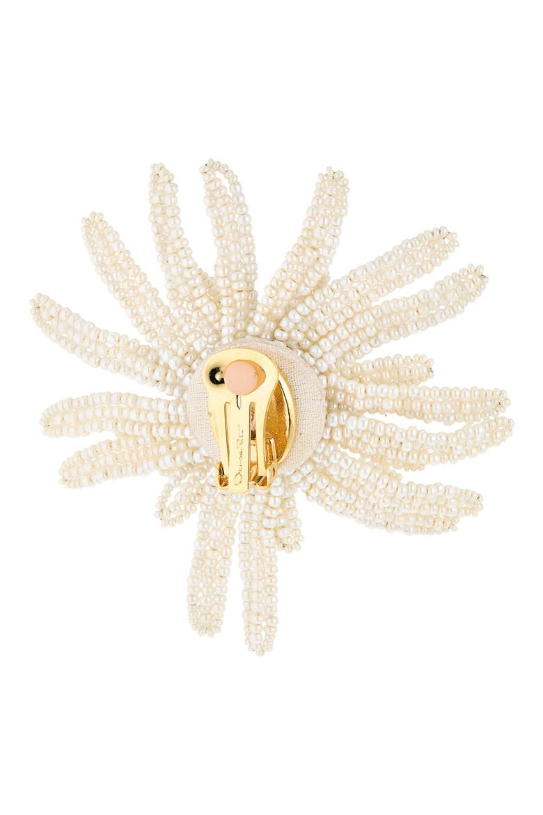 Beaded Chrysanthemum Earrings, Alternate, color, WHITE