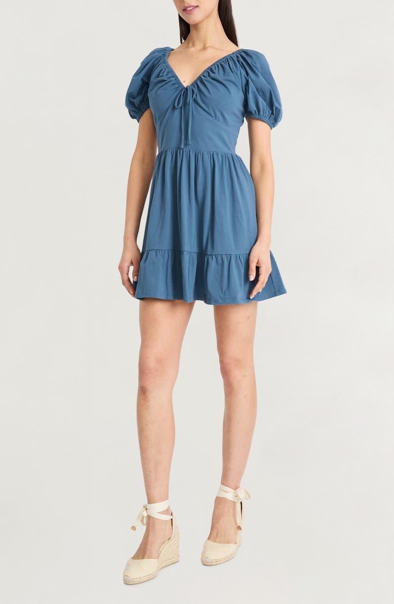 The Good Journey Solid Puff Sleeve Knit Dress, Alternate, color, Orion Blue