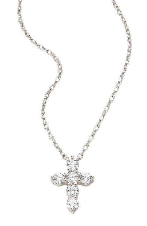 Mini Bella Pavé Cross Pendant Necklace