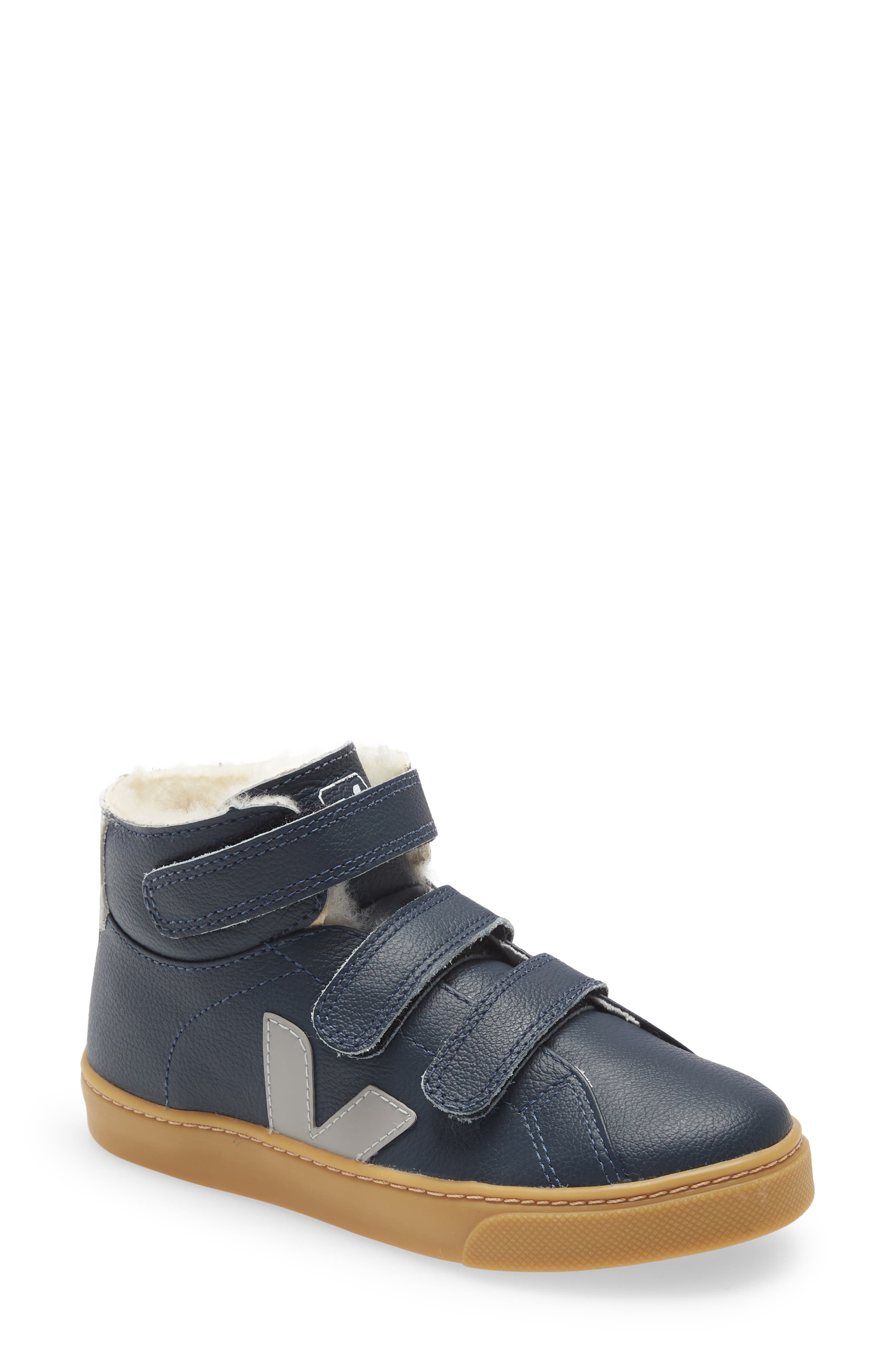 Esplar Genuine Shearling Lined Mid Top Sneaker, Main, color, CHROMEFREE