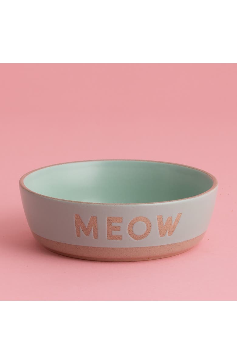 MASON CASH Meow Cat Bowl, 5.1 Inches, 10.1oz, Food & Water Dish, Alternate, color, Multicolored