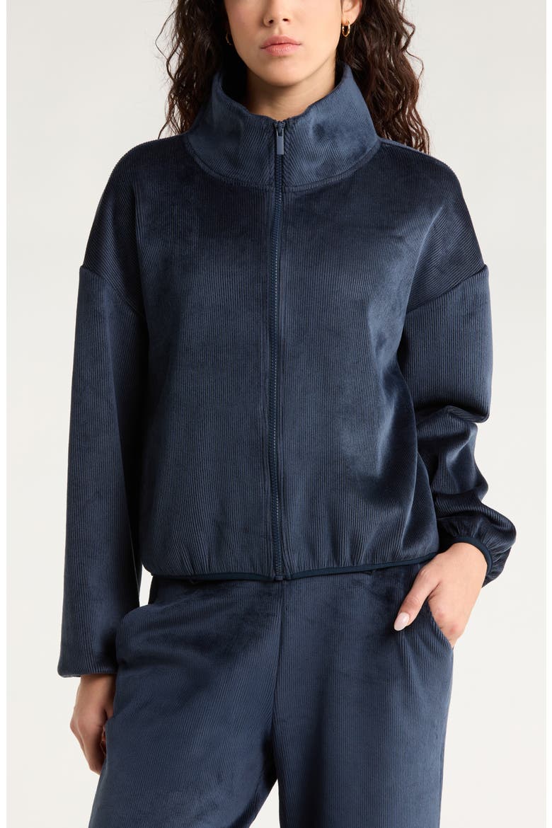 Plush Rib Jacket, Main, color, NAVY SAPPHIRE