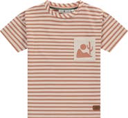 Stains and Stories by Babyface Striped Short Sleeve T-Shirt With Pocket Accent