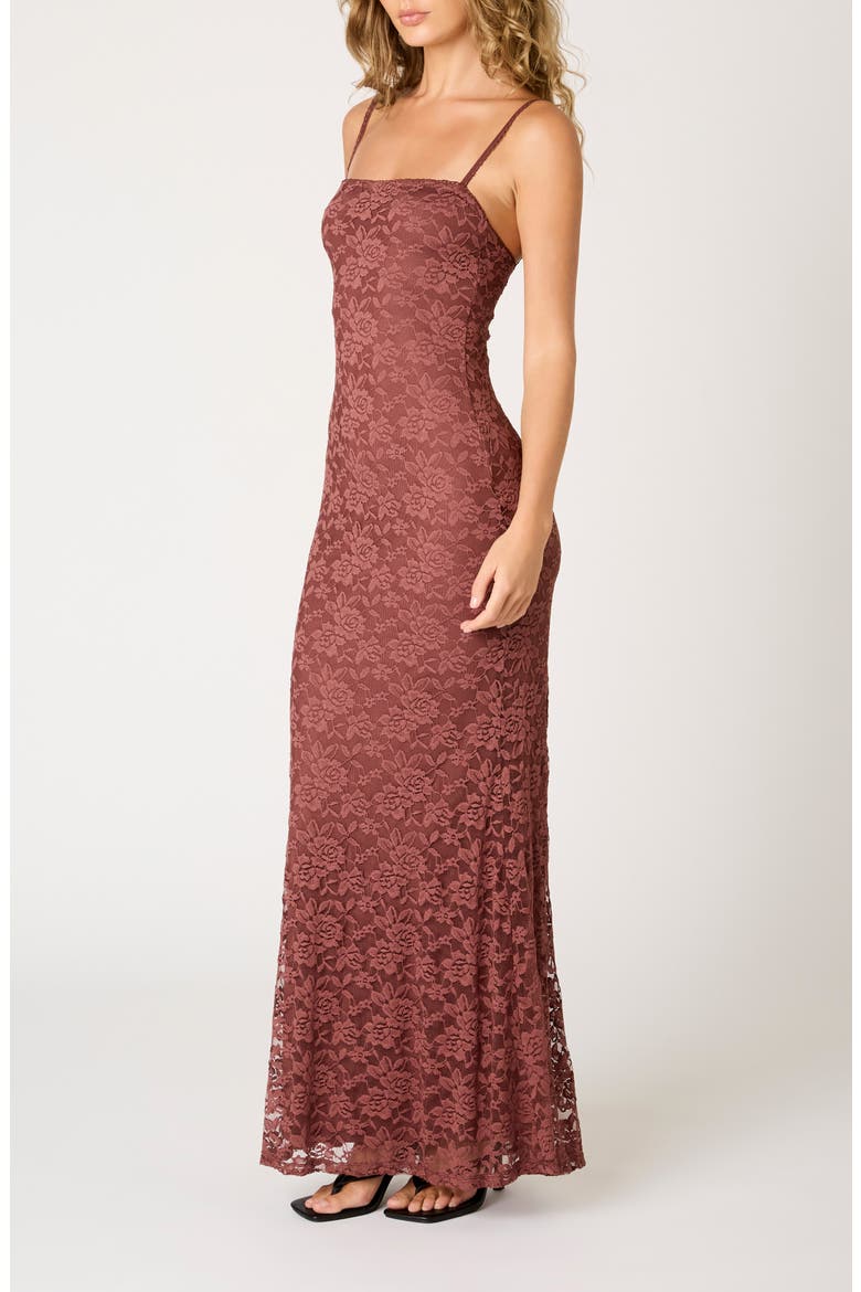 Vetiver Embroidered Maxi Dress, Alternate, color, COCOA