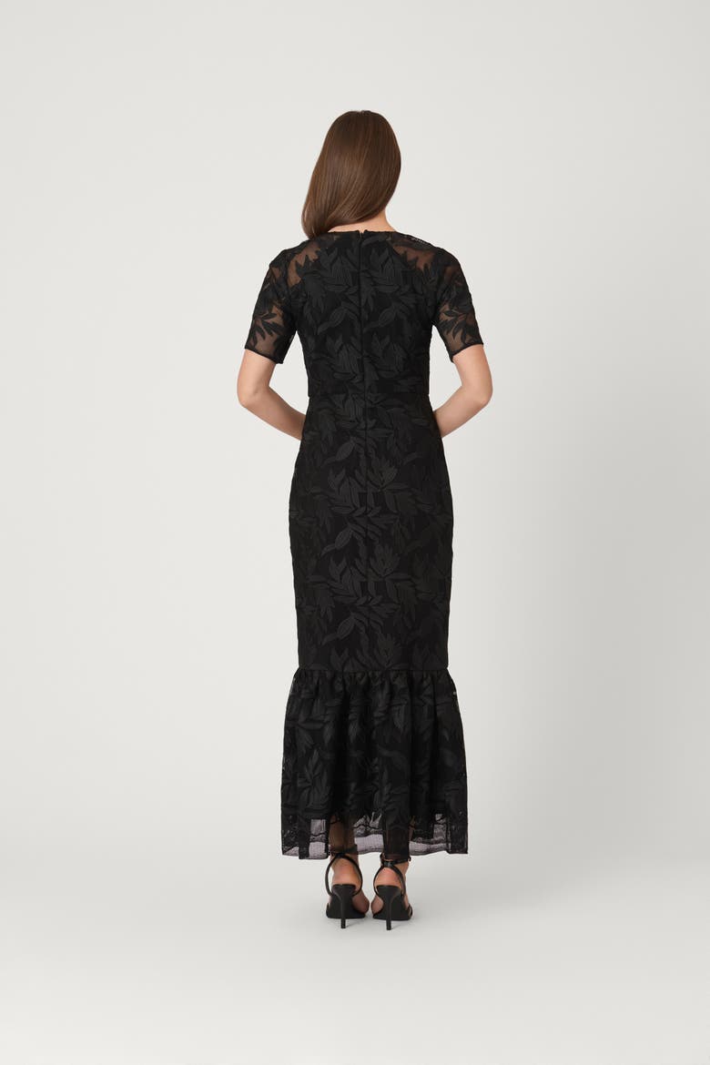 Midnight Basketweave Lace Montague Dress, Alternate, color, Jet