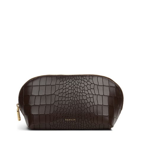 Commute Street - Faux Croc Medium  Cosmetic Pouch