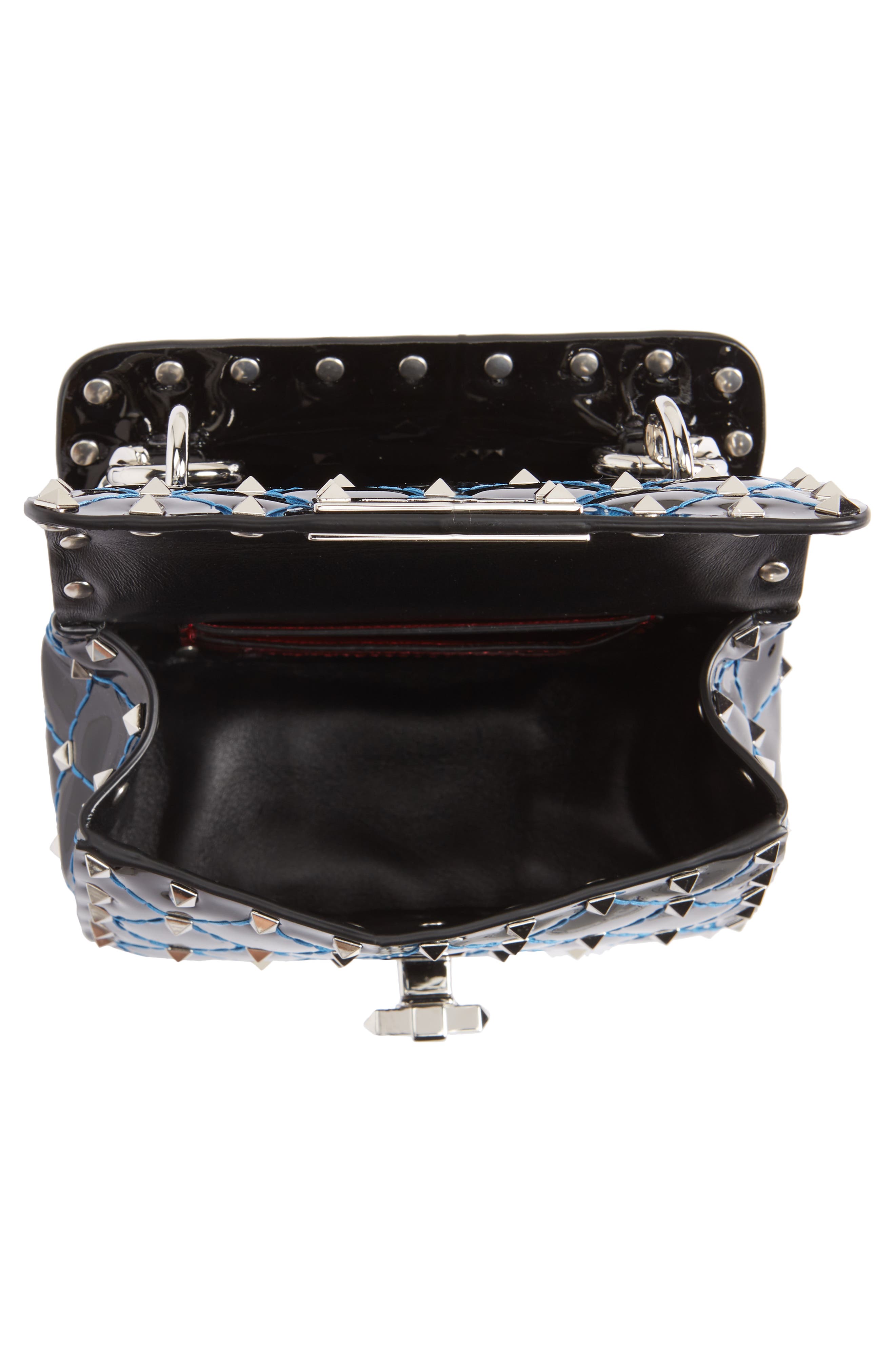 Valentino Garavani Micro Rockstud Spike Patent Leather Shoulder Bag, Alternate, color, 