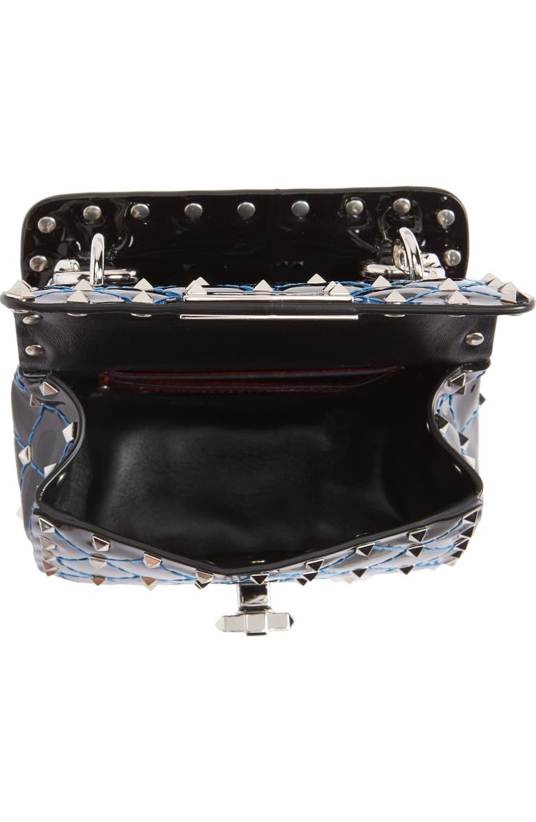 Valentino Garavani Micro Rockstud Spike Patent Leather Shoulder Bag, Alternate, color,