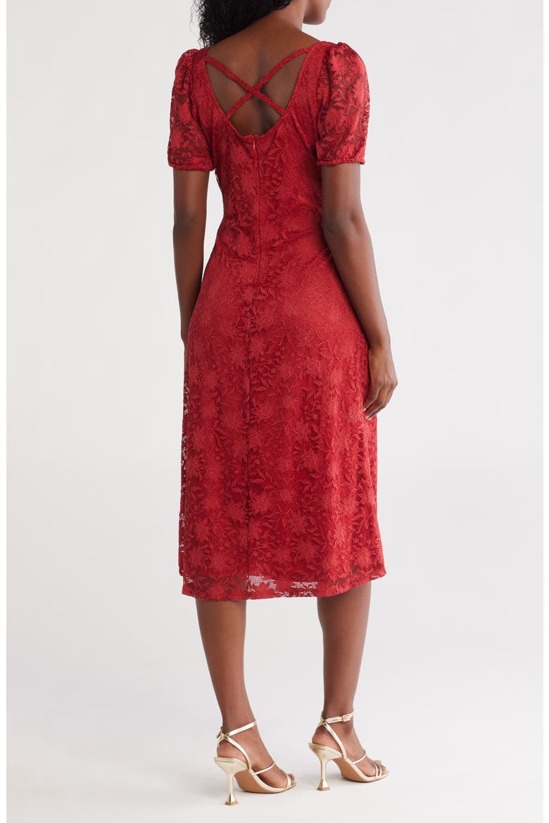 Puff Sleeve Lace Dress, Alternate, color, ORANGE