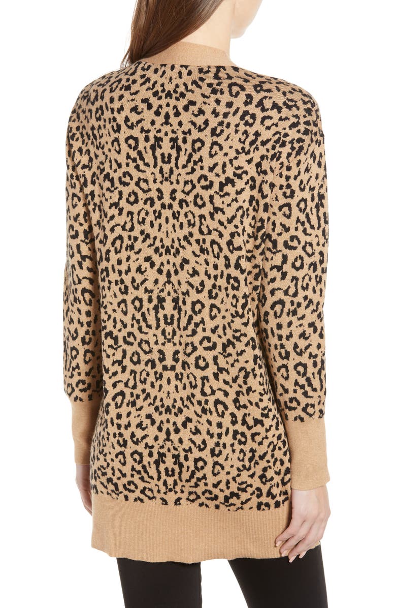 J.Crew Leopard Jacquard Cardigan, Alternate, color,