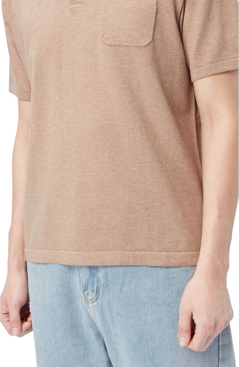 GOBI Mongolian Cashmere Men's Cotton Silk Cashmere Blend Polo Shirt, Alternate, color, Timber Wolf