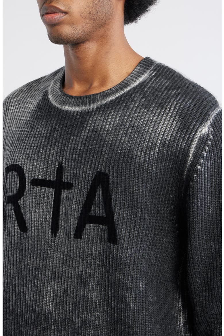 Ethan Washed Relaxed Fit Sweater, Alternate, color, BLACK GLIITCH