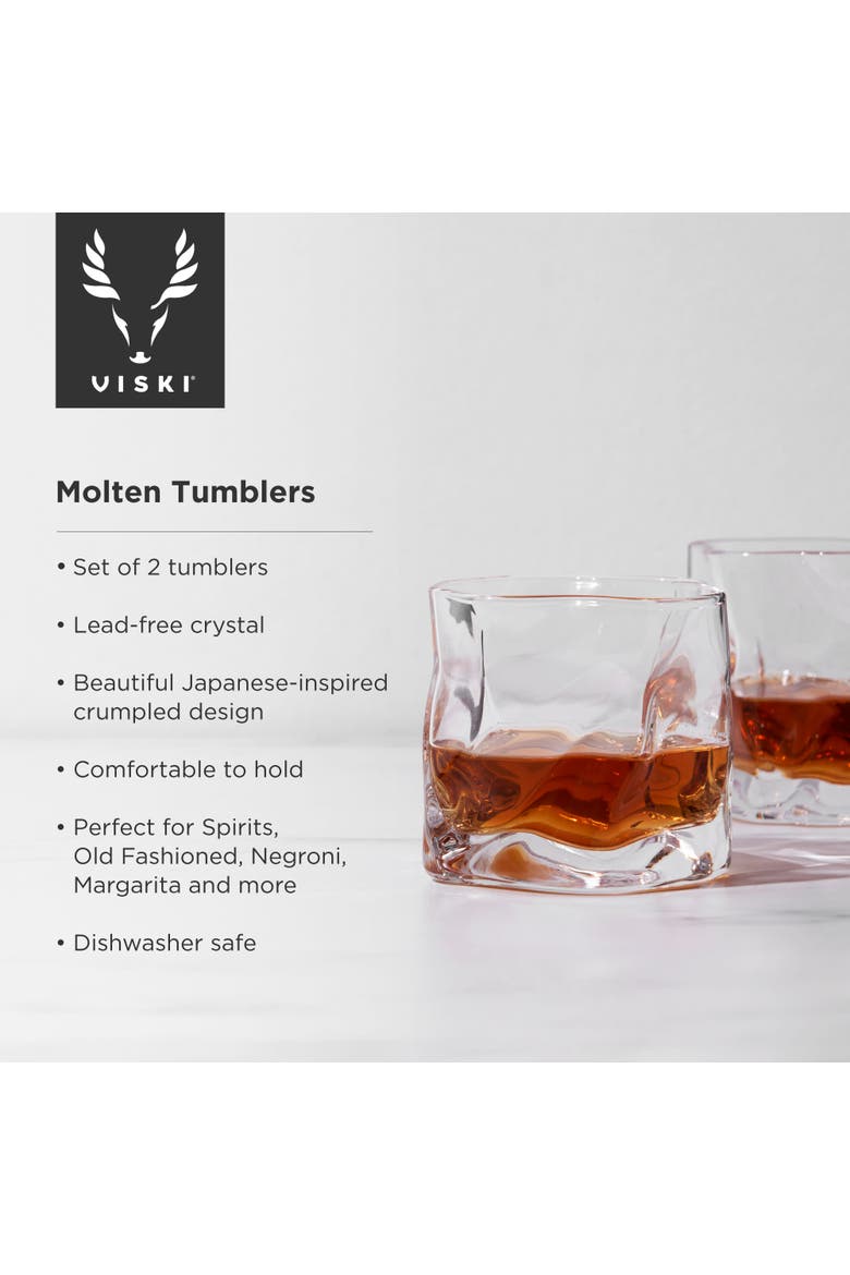 Crystal Molten Tumblers Set of 2, Alternate, color, Clear