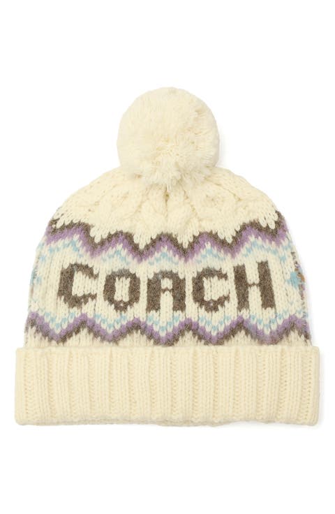 Fair Isle Wool Blend Pom Beanie