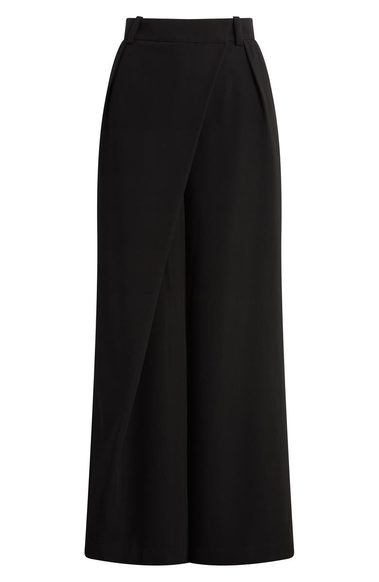 Favorite Daughter The Power Play Wrap Front Wide Leg Pants, Alternate, color, Black