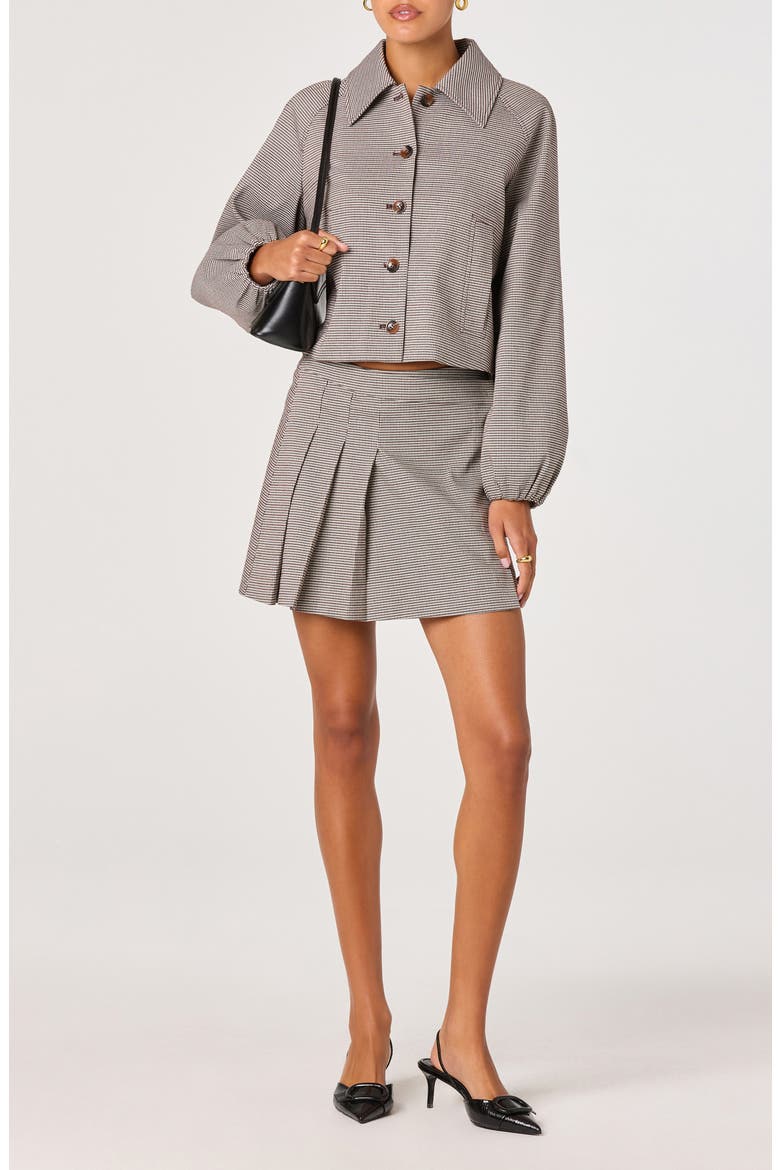 Houndstooth Check Balloon Sleeve Jacket, Alternate, color, BLACK HOUNDSTOOTH