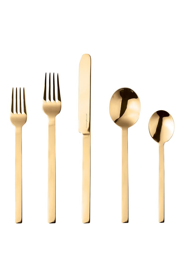 Stile 5-Piece Place Setting, Main, color, GOLD