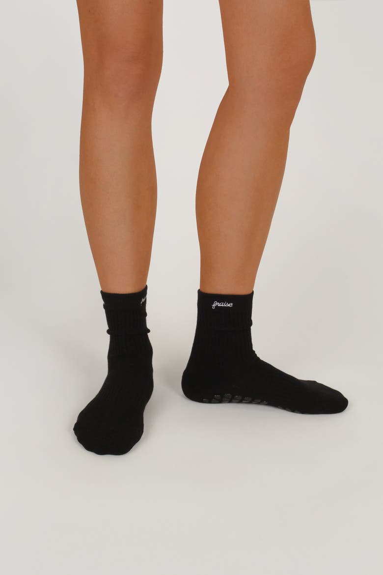 The Script Set Grip Socks, Alternate, color, Vanille/Platinum/Onyx