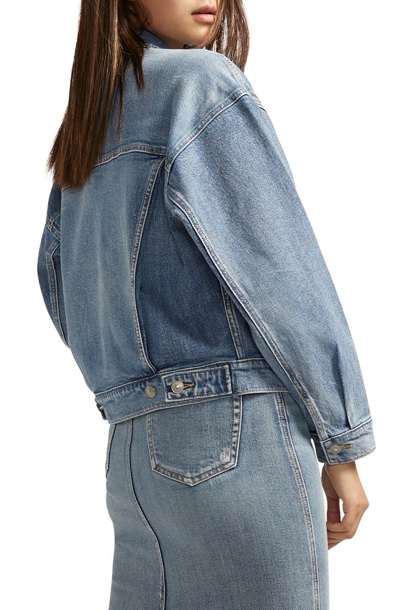 Silver Jeans Co. '90s Denim Trucker Jacket, Alternate, color, 