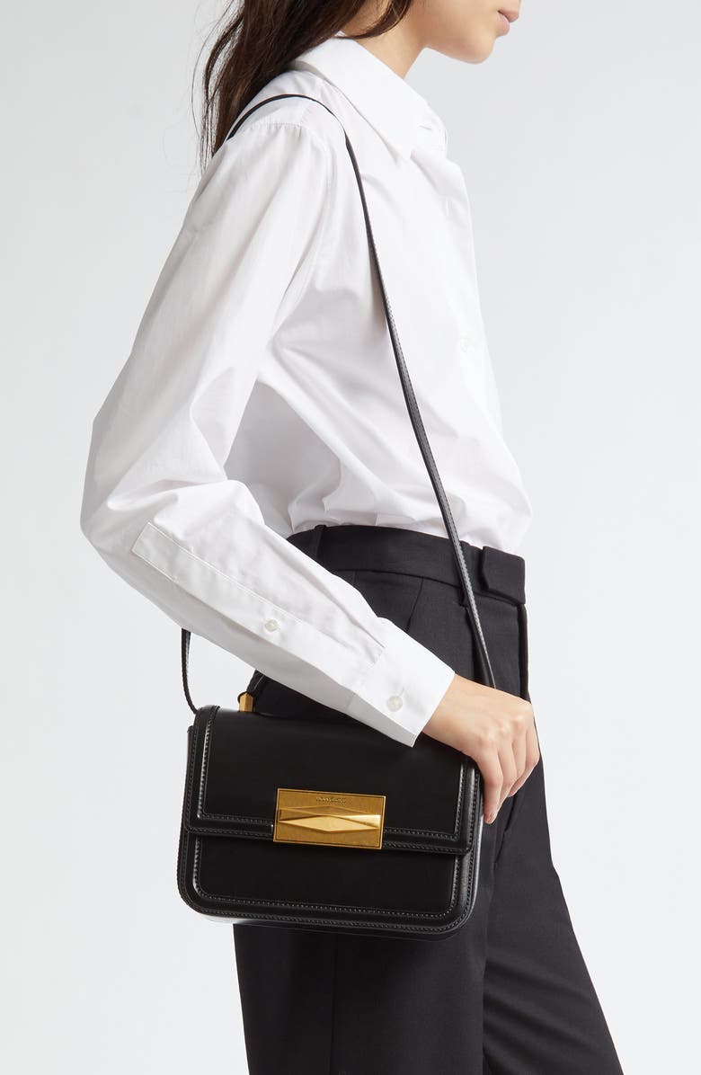 Jimmy Choo Diamond Leather Top Handle Bag, Alternate, color, Black/ Gold