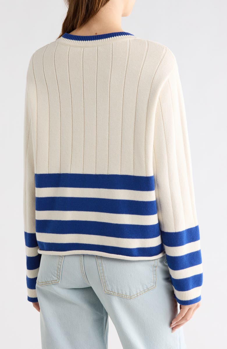 Re/Done The Nash Crewneck Sweater, Alternate, color, Ivory Combo