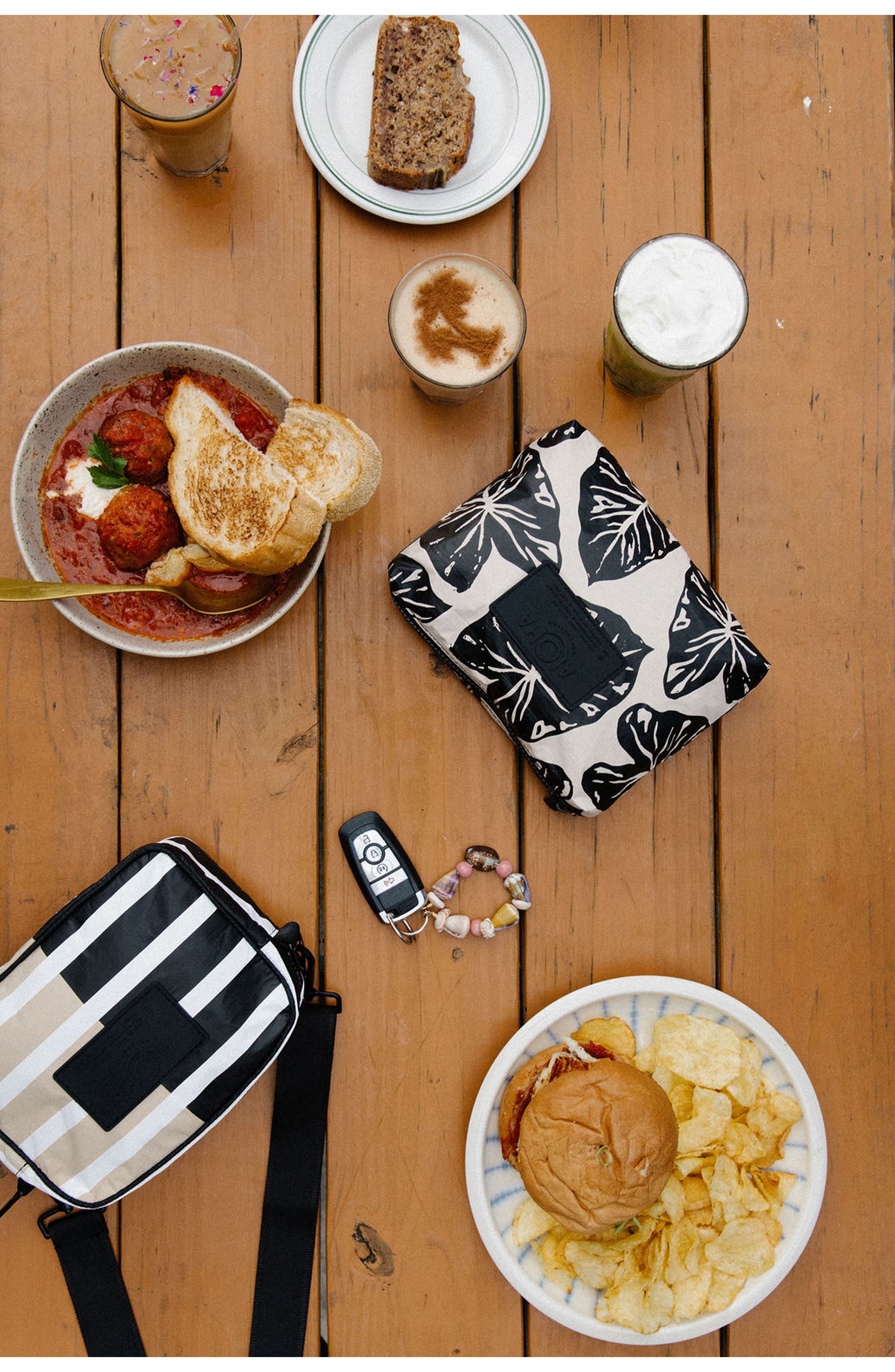 Aloha Collection Sporty Stripe Le Tour Water Resistant Tyvek<sup>®</sup> Crossbody Bag, Alternate, color, Black/ Latte