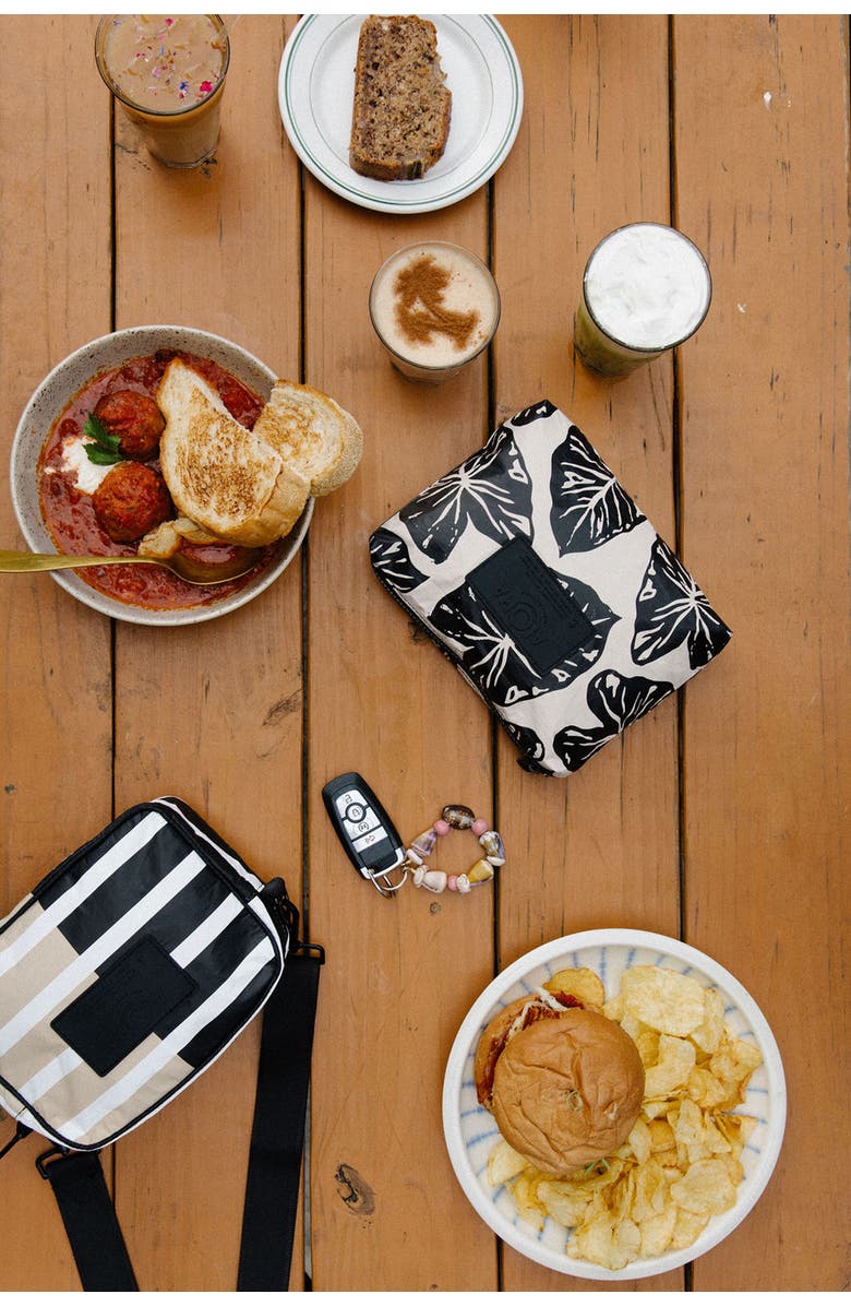 Aloha Collection Sporty Stripe Le Tour Water Resistant Tyvek<sup>®</sup> Crossbody Bag, Alternate, color, Black/ Latte