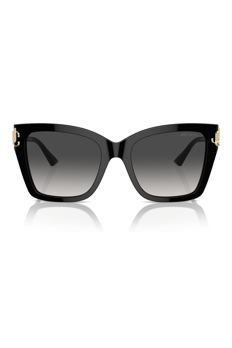 54mm Square Sunglasses, Main, color, BLACK / GRADIENT GREY