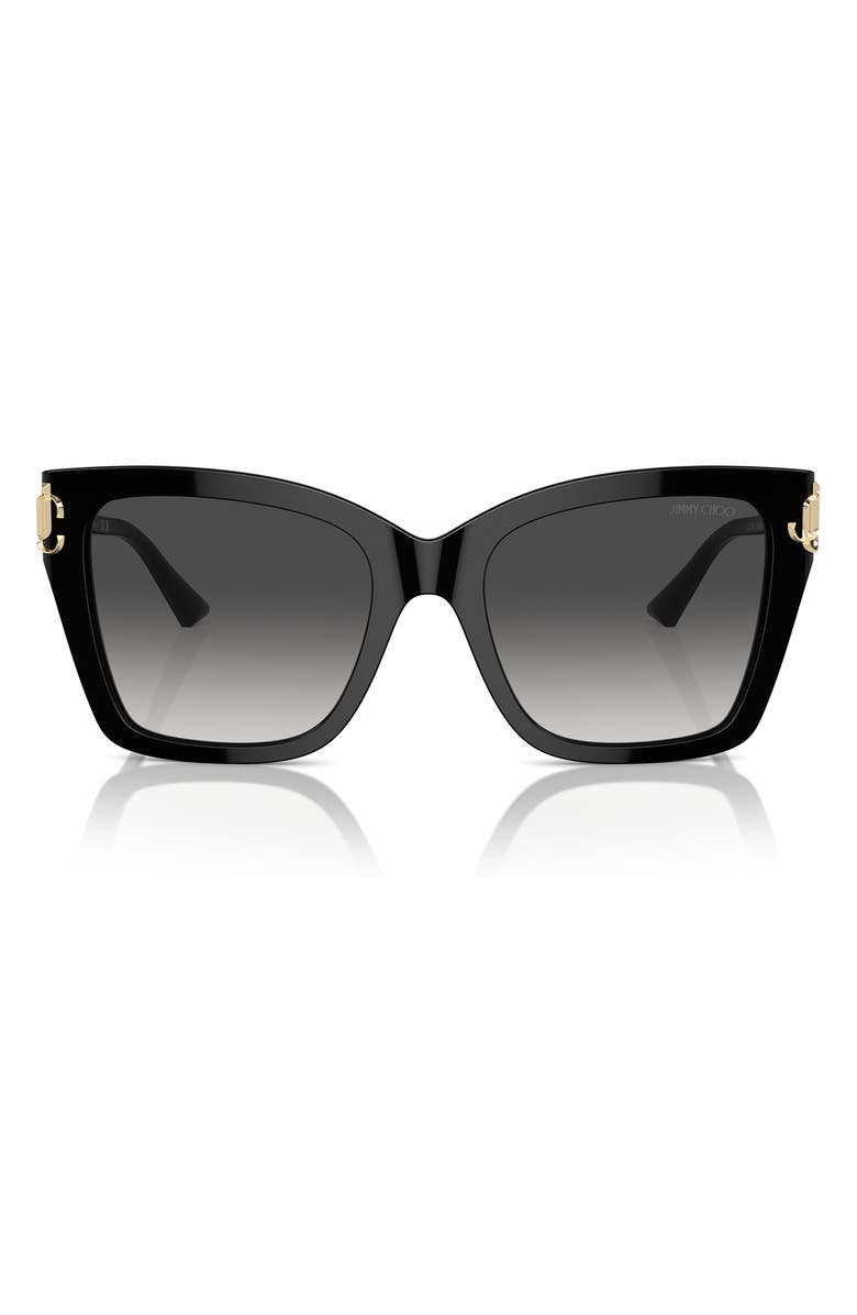 Jimmy Choo 54mm Square Sunglasses, Main, color, Black / Gradient Grey