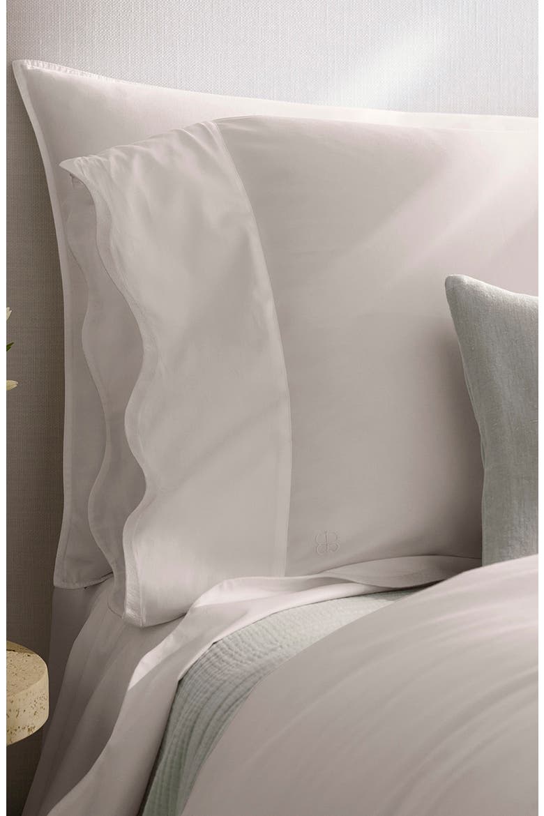 Signature Curved Edge Set of 2 Organic Cotton Pillowcases, Alternate, color, WHITE/ WHITE
