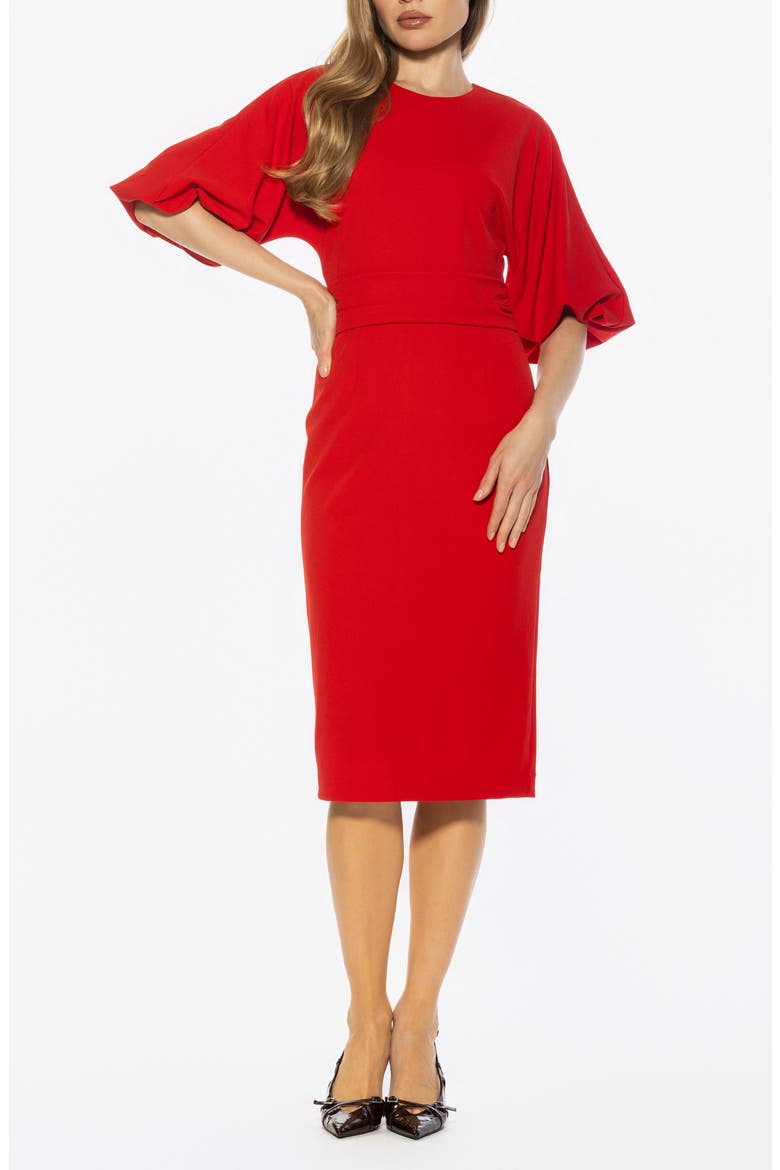 Auden Sheath Midi Dress, Main, color, RED
