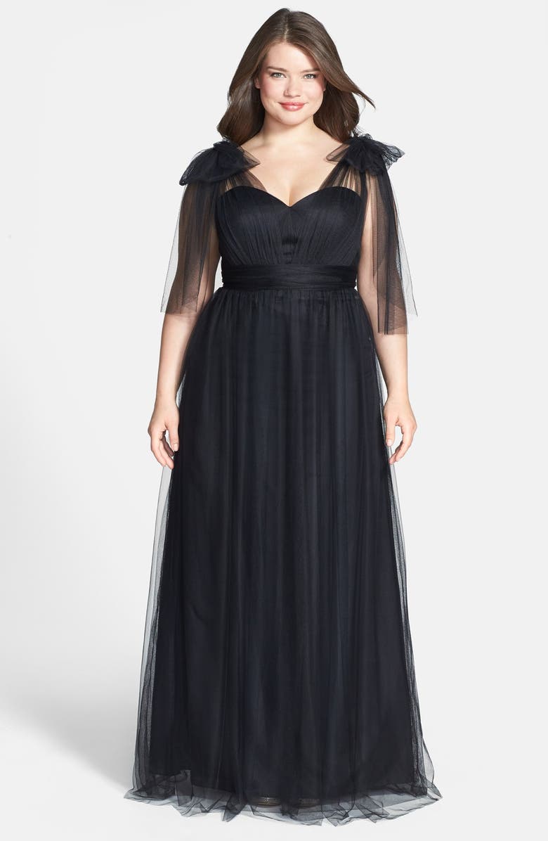 Jenny Yoo Annabelle Convertible Tulle Column Dress, Alternate, color, 