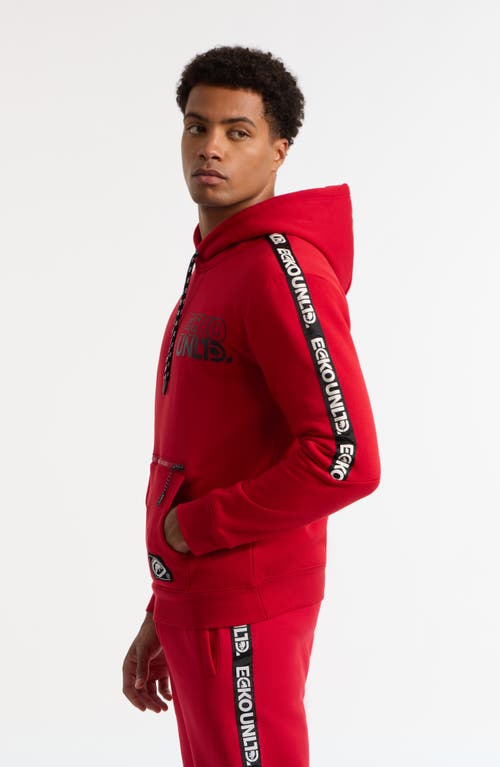 Ecko Unltd . Stacked Up Hoodie In True Red