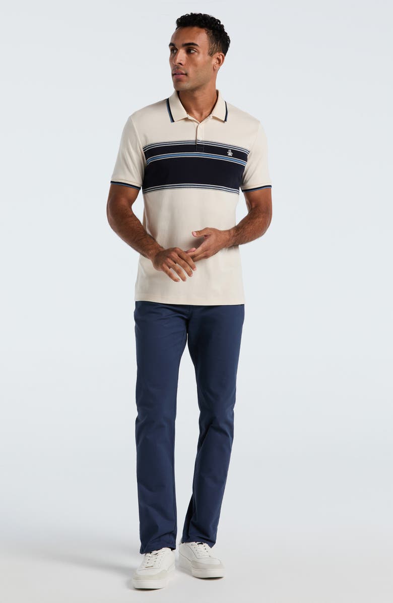 Original Penguin Chest Stripe Tipped Organic Cotton Polo, Alternate, color, Birch