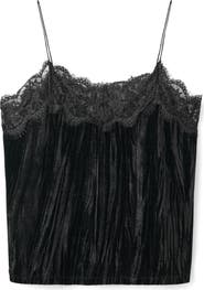 MANGO TEEN Velvet & Lace Camsiole