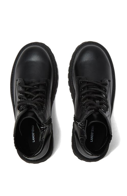 Lands' End Girls Zip Up Lugged Boots In Black