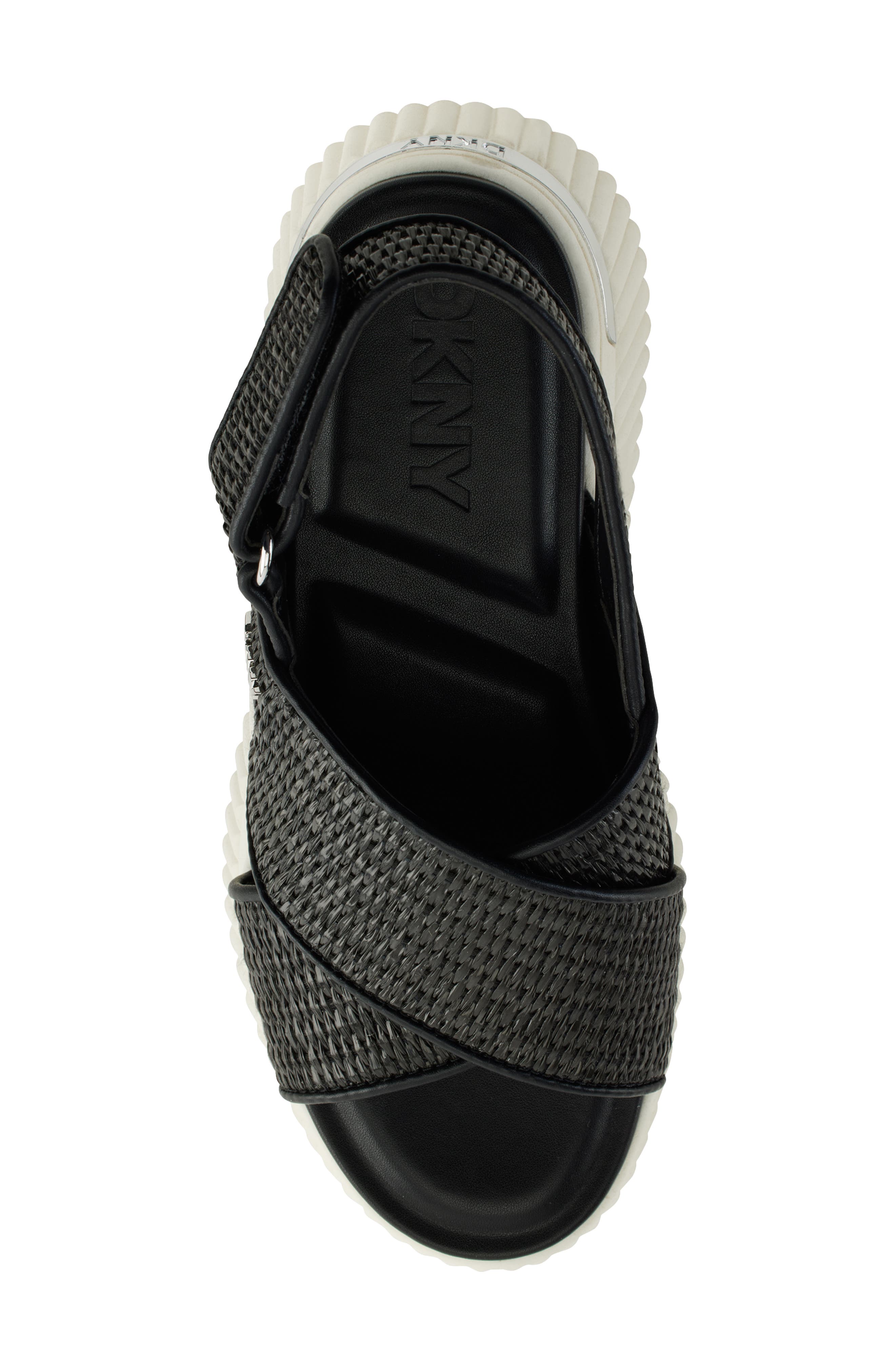 DKNY Malai Crossband Sandal, Alternate, color, Black