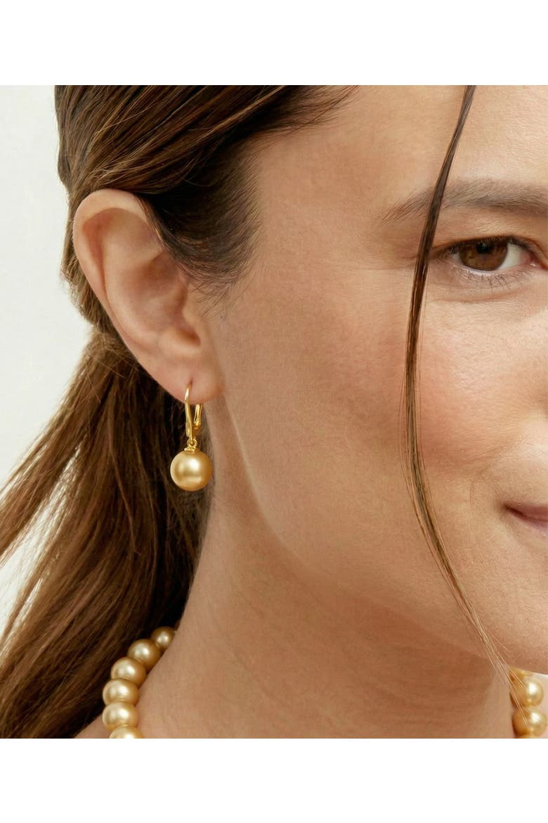 Golden Pearl Classic Elegance Earrings, Alternate, color, Yellow Gold