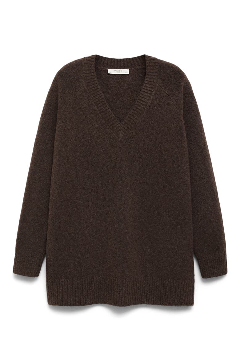 V-Neck Sweater, Alternate, color, CHOCOLATE