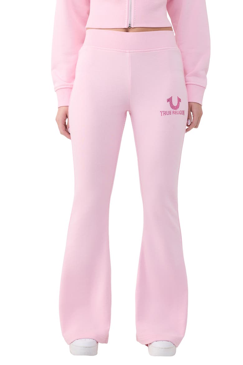Embroidered Flare Pants, Main, color, ORCHID PINK